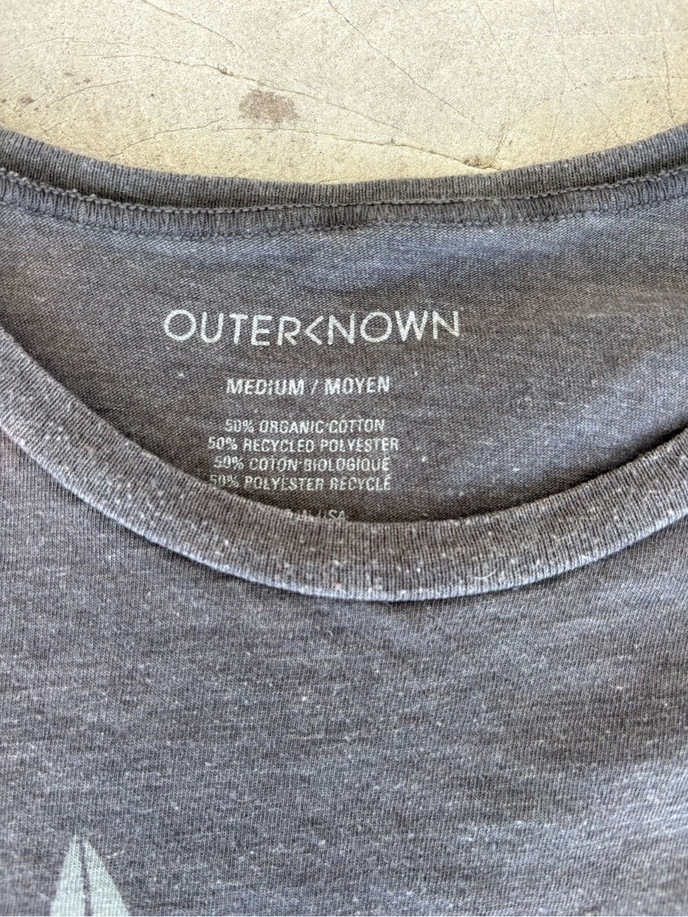 Outerknown Heather Gray Crewneck Tee with Organic Cotton
